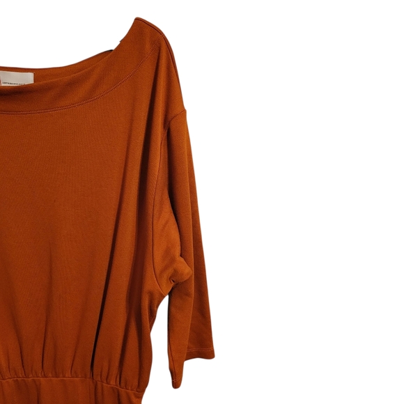 Anthropologie Burnt Orange Knit Column Midi Dress - Picture 3 of 7